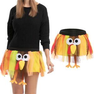 Thanksgiving Turkey Tutu – Dress-Up Party Outfit, Turkey Skirt & Accessories